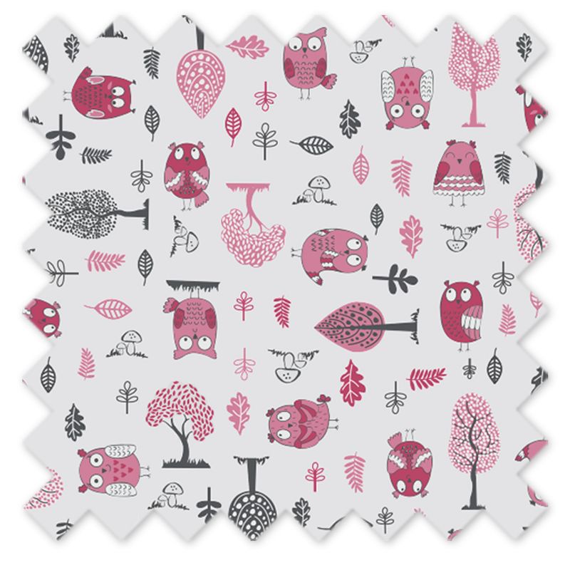 Bacati - Owls Pink/Gray Girls Cotton Crib/Toddler Girls Cotton Crib Skirt, 2 of 4