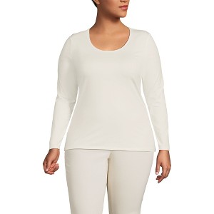 Lands' End Women's Long Sleeve Lightweight Jersey Scoop Neck T-Shirt - 1 of 3