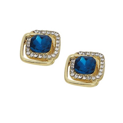 SOHI Women's Sapphire Blue The Midnight Loop Stud Earrings