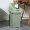 LunaLulinlk Green Small 4 Gallon Trash Can with Twist Top Lid for Office, Bedroom, Bathroom, Dormitory, Portable Trash Can Wastebasket - 3 of 4