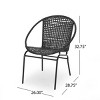 Coolbibila-Patio Chair Set Of 2, Arm Chairs With Back, Dining Chairs Set Made Of Wicker, Modern Dining Chairs With Arms - 4 of 4