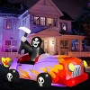 Joyfy 8/10 FT Halloween Inflatable Outdoor Decorations, Carriage/Grim Reaper Driving Car Inflatable with Built-in LEDs for Halloween Party Yard Decor - 4 of 4