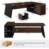 Lantine 78" L Shaped Desk with Drawers, Large Executive Desk with File Cabinet, Corner Computer Table Business Furniture for Home Office - 3 of 4