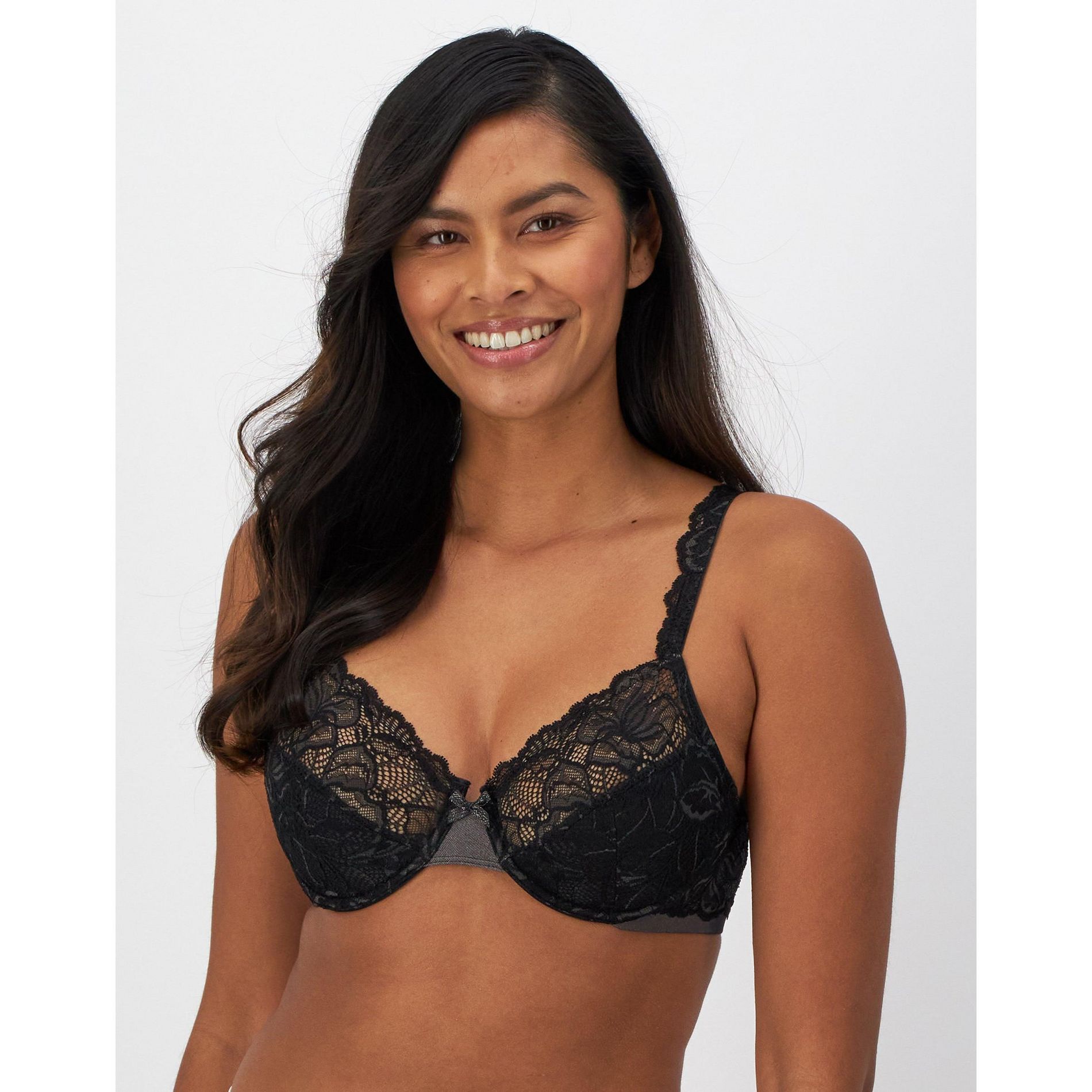 Bali Lace Desire Underwire Bra Black 36B Women's