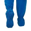 Footed Pajamas - Brilliant Blue Kids Hoodie Fleece One Piece - image 4 of 4