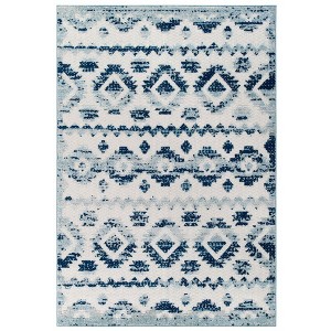 Modway Reflect Takara Abstract Diamond Moroccan Trellis 5x8 Rug – Indoor/Outdoor Weather-Resistant Area Rug with Soft Woven Texture - 1 of 4