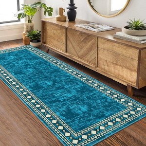 Acekool 5x7 Washable Rug – Modern Geometric Indoor Carpet, Non-Slip Ultra-Thin Floor Mat for Living Room & Bedroom - 1 of 4