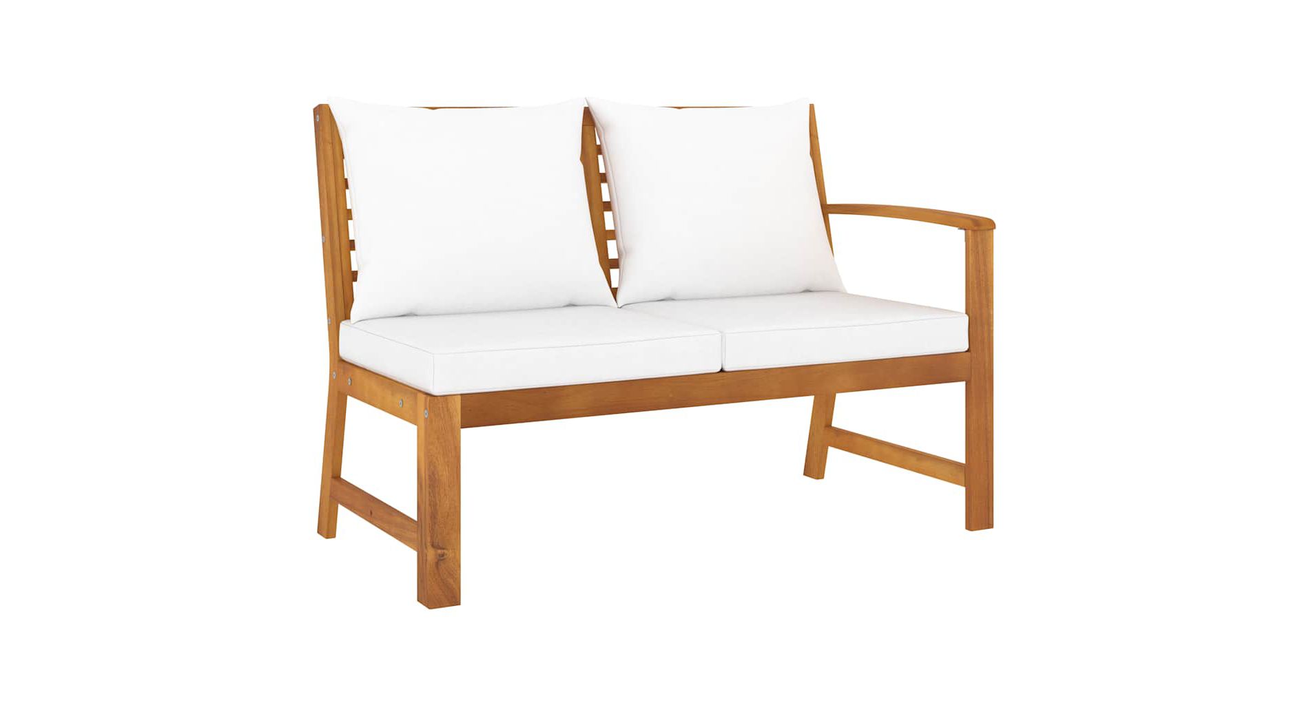 Garden Bench Natural wood, Cream vidaXL