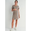 Hello Miz Casual Crew Neck Tee Shirt Maternity Dress with Pockets - 4 of 4