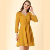 Allegra K Women's Swiss Dots Elastic Waist 3/4 Sleeve A-line Solid Flowy Chiffon Dress - 3 of 4