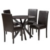 Baxton Studio Asli Modern Espresso Brown Faux Leather and Wood 5-Piece Dining Set - 2 of 4