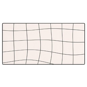 Cocoon Design Retro Warped Grid Black and White Desk Mat - 1 of 4