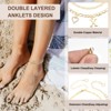 Unique Bargains 14K Gold Plated Dainty Heart Women's Ankle Bracelets with Box - 2 of 4