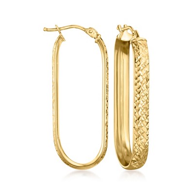 Ross-Simons Italian 14kt Yellow Gold Diamond-Cut Paper Clip Link Hoop Earrings