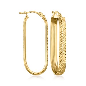 Ross-Simons Italian 14kt Yellow Gold Diamond-Cut Paper Clip Link Hoop Earrings - 1 of 4