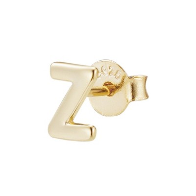 Adornia 14k Gold Vermeil .925 Sterling Silver Single Initial Stud Earring