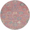 Coral Plum And Blue Floral Washable Indoor Outdoor Area Rug - 4 of 4