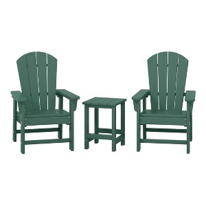 WestinTrends Malibu Kids 3-Piece Outdoor HDPE Adirondack Chairs With Square Side Table Set - 1 of 4