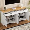 Okak 33"H Versatile Sideboard with Adjustable Shelves & 2 Drawers, Wood Grain Buffet Cabinet TV Stand for Living Room/Kitchen - 2 of 4