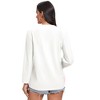 Women's Open Front 3/4 Roll Sleeve Jacket Office Business Blazer Jackets No Lapel Blazer with Pockets - White M - 2 of 4