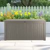 MAYEERTY 180 Gallon Large Capacity Outdoor Deck Box for Patio Furniture Cushions, Pillow with Wheels, Light Brown - 2 of 4