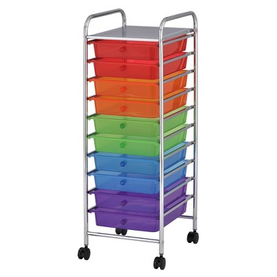 Ecr4kids Rolling Storage Cart With Drawers And Locking Casters, Utility ...