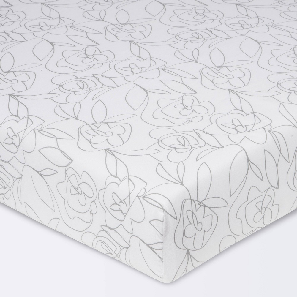 Photos - Bed Linen Fitted Crib Sheet - Cloud Island™ Line Floral