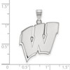 Black Bow Jewelry 14k White Gold Wisconsin Badgers NCAA Extra Large Pendant - 2 of 3
