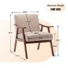 Accent Chair, Living Room Chairs with Solid Wood Frame, Mid Century Modern Chair Ergonomic Backrest for Bedroom, Reading Room - 2 of 4