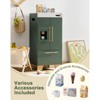 ROBOTIME Wooden Pretend Play Toy Fridge Kitchen Set Accessories Playset Interactive Refrigerator for Boys Girls Age 3+, Green, 11.8"*11"*31.8" - 4 of 4