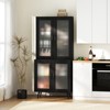 Tangkula Kitchen Pantry Cabinet 70.5" Tall Cupboard w/ 4 Translucent Doors Freestanding Sideboard - 2 of 4