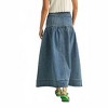 Women's Button Front Bohemian Denim Maxi Skirt - MIOU MUSE - 2 of 4