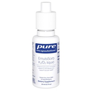 Pure Encapsulations EmulsiSorb K2/D3 Liquid - Enhanced-Absorption Emulsified Vitamin K2 and Vitamin D3 for Vascular Health Support - 0.7 Fl Oz - 1 of 4