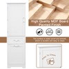 MAYEERTY Tall Bathroom Cabinet 2 Size Drawers Adjustable Shelf MDF Painted White - 3 of 4