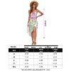 Women's Adjustable V Neck Sleeveless Spaghetti Strap Wrap Floral Dress with Irregular Hemline Midi Dress - 4 of 4