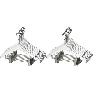 YBM Home Quality Acrylic Clear Hangers with Clips for Adults, Pack of 20 - 1 of 3