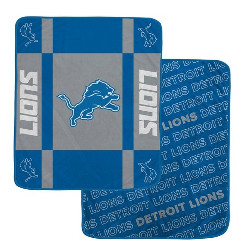 NFL Detroit Lions Reverse Block Wordmark Double Sided Blanket - image 1 of 1