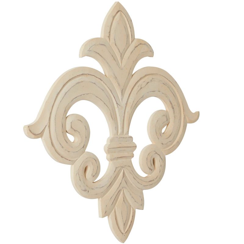 Wooden Fleur De Lis Carved Wall Decor - Olivia & May, 3 of 6