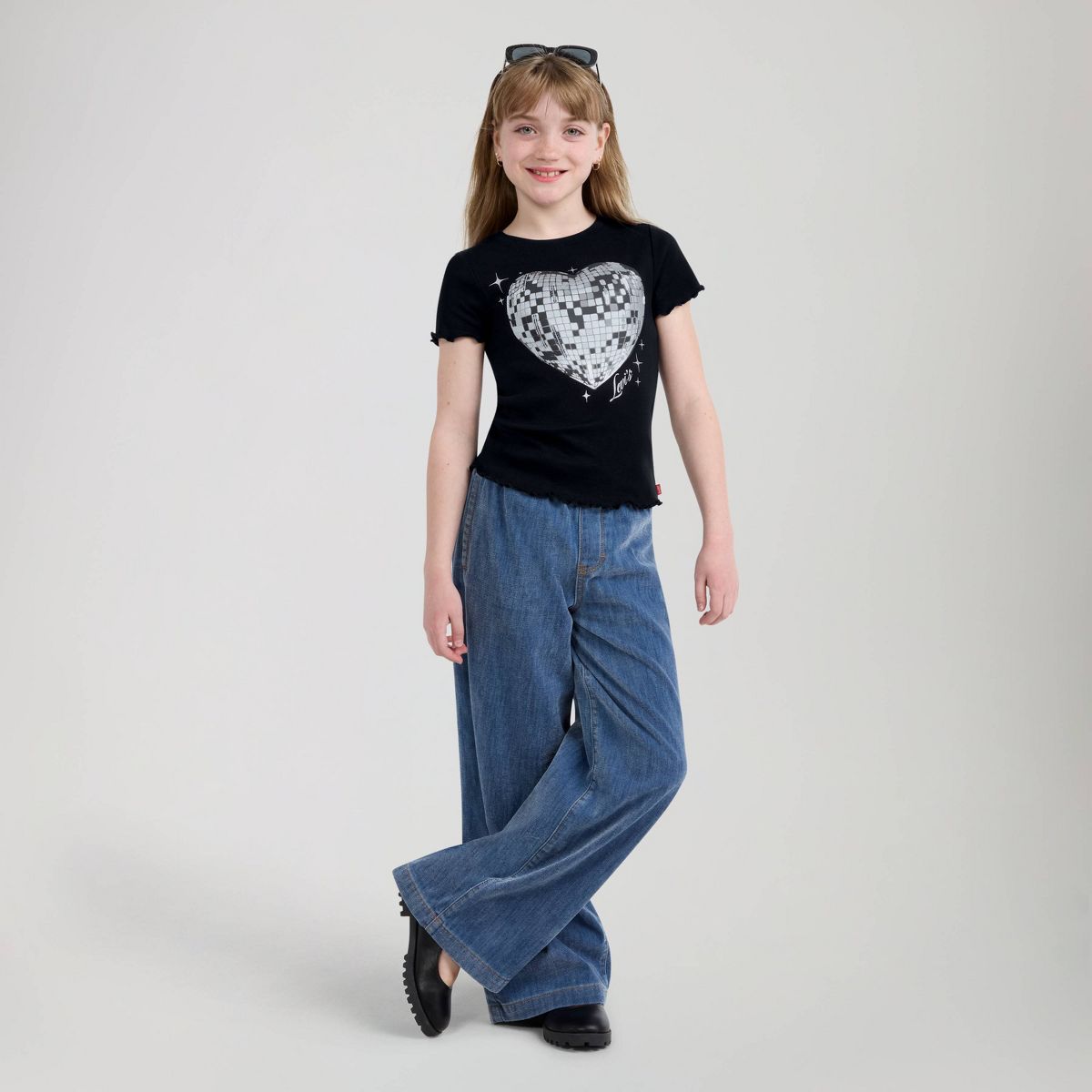 Levi's® Girls' Short Sleeve Disco Ball Graphic T-Shirt - Black - thumbnail 3