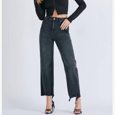 Women's 27" Inseam Tracey High Waist Wide Straight Jeans - HIDDEN