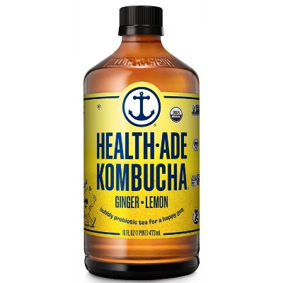 Health Ade Organic Vegan Ginger Lemon Kombucha - 16 fl oz