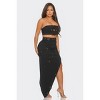Slickblue Women's Front Eyelet Buckle Belt Crop Top & Maxi Skirt Set, Sleeveless, Taupe/Black, Size S-L - 3 of 4