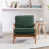 Arm Chair, Living Room Chairs With Solid Wood Frame, Curved Edges, Wooden Legs Modern Accent Upholstered Sofa Chairs For Living Room - 3 of 4