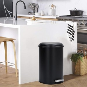 8 Gallon (30L) Stainless Steel Step-On Trash Can with Quiet Soft-Close Lid, Fingerprint-Resistant Rust-Proof Garbage Bin with Secure Bag Ring - 1 of 4