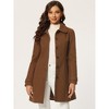 INSPIRE CHIC Women's Peter Pan Collar Single Breasted Winter Long Overcoat - 3 of 4