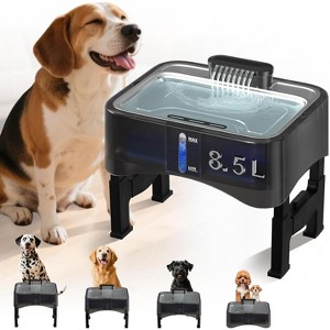 8.5L/2.25Gal Elevated Dog Water Fountain, 4 Height Adjustable Raised Dog Water Bowl Dispenser for Large Dogs with Stainless Steel Tray - 1 of 4