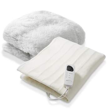 Saloniture Professional Fleece Massage Table Warmer and Heating Pad Set with Deluxe LED Controller - 72" x 30", White
