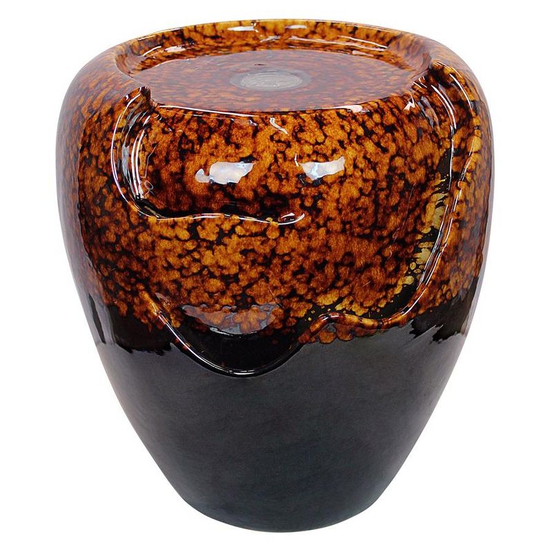 Design Toscano Burnt Umbra Ceramic Jar Garden Fountain - Brown, 1 of 5