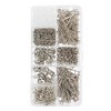 John Bead 671pcs 8 Slots Round Jewelry Silver Findings Kit Assortment Box - 2 of 3