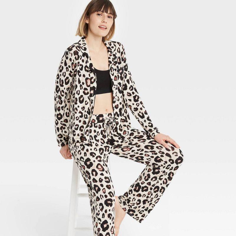 Women's Animal Print Beautifully Soft Pajama Pants - Stars Above™ Light Beige, 3 of 4